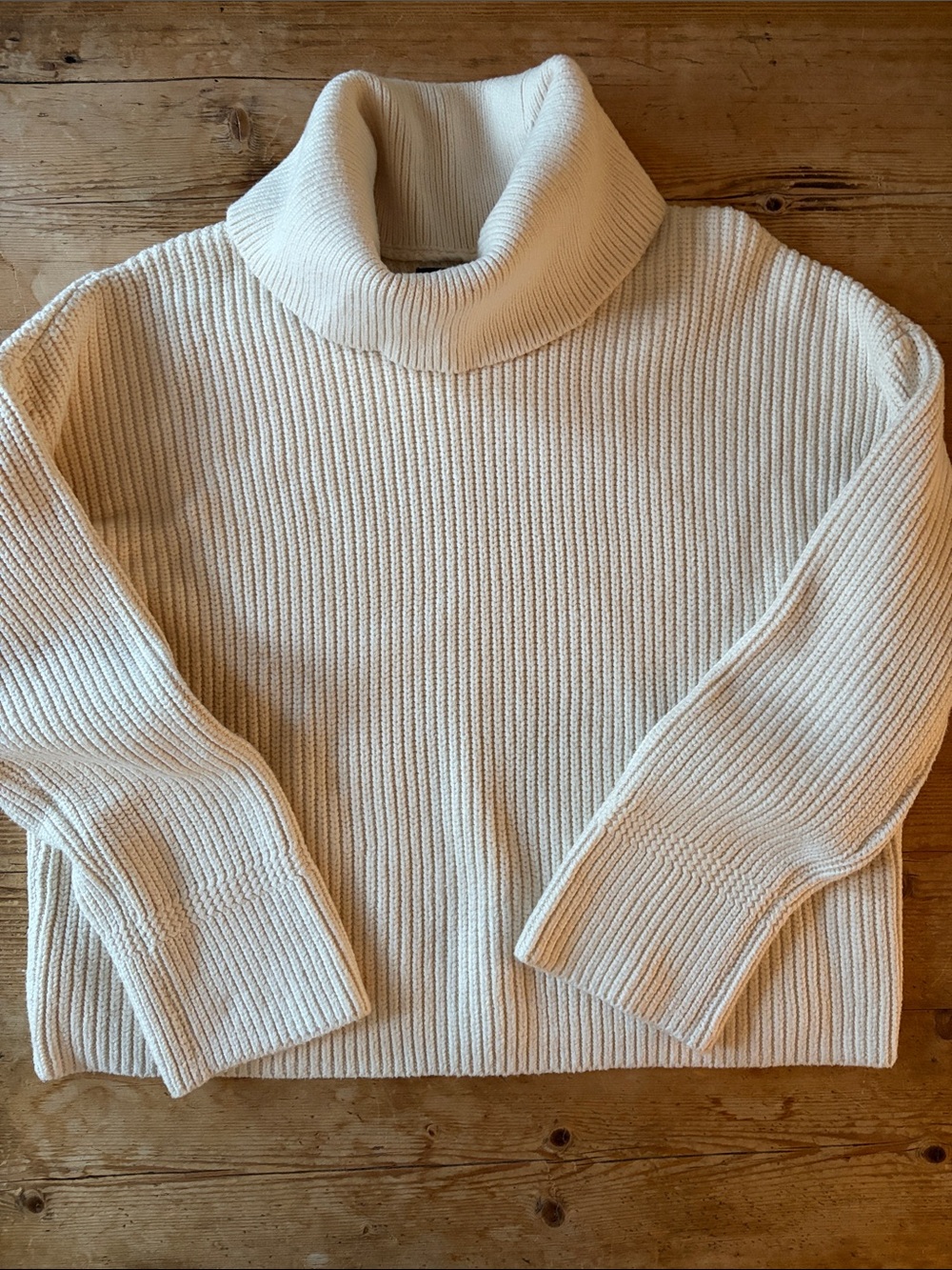 Banana Republic Cotton blend Chunky Rib Boxy Turtleneck Sweater